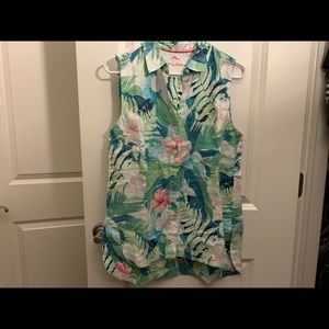 Tommy Bahama floral button down tank